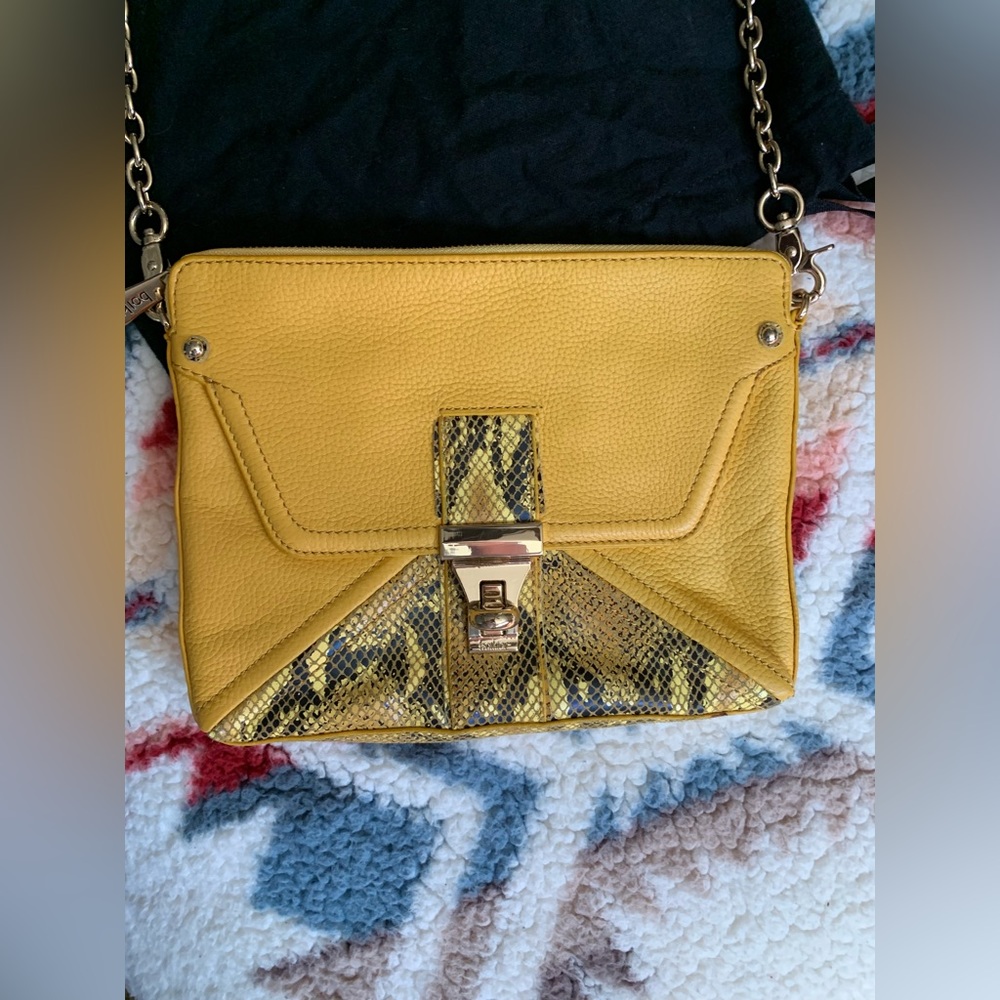 Nwot Botkier Yellow & Python Small Shoulder Bag W… - image 4